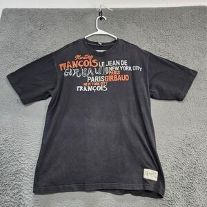 Marithe Francois Girbaud Shirt Mens 2XL Black Graphic Tee Streetwear Paris